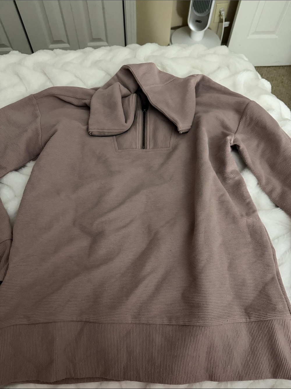 Maurices Dusty Mauve Quarter-Zip Cowl Sweater